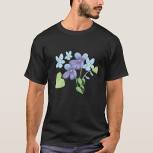 Camiseta Ilustração de Flores Violetas Selvagens