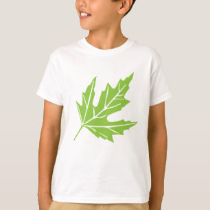 Camiseta Ilustração de Folha de Carvalho Verde