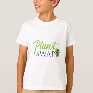 Camiseta Ilustração de Folha Verde de Planta Trocada