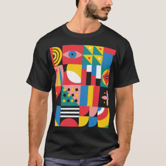 Camiseta Ilustração de Formas Coloridas Neo Geométricas