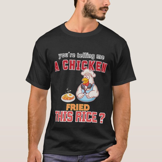 Camiseta Ilustração de Frango Enterrado com Arroz Enterrado (Frente)