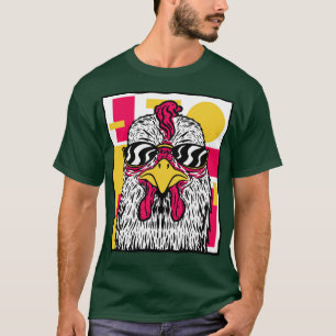 Camiseta Ilustração de Galinha Funky