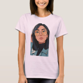 Camiseta Ilustração de Garota Estilosa | Moda Tendência