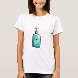 Camiseta Ilustração de Garrafa de Sabão Sorridente