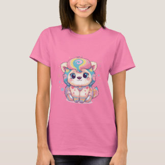 Camiseta Ilustração de Gatinho Fofo - Minimalista