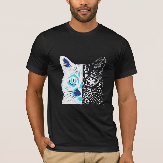 Camiseta ilustração de gato (Frente)