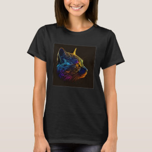 Camiseta Ilustração de Gato Bonito Meninas Mínimas Adorávei