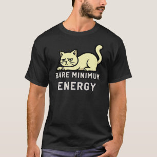 Camiseta Ilustração de Gato com Energia Mínima