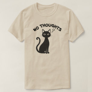 Camiseta Ilustração de Gato com Expressão em Branco Sem Pen