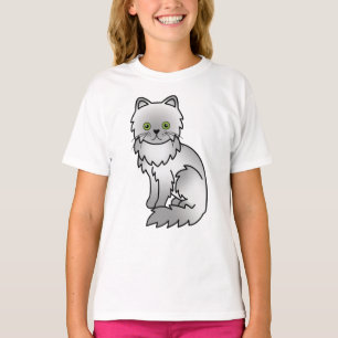 Camiseta Ilustração de Gato de Cartoon Chinchilla Persa