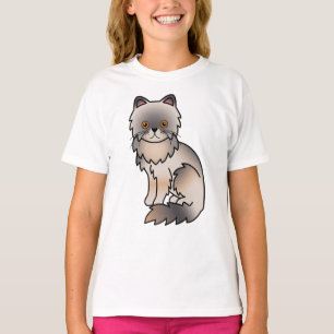 Camiseta Ilustração de Gato de Cartoon Grito Persa de Creme