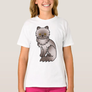 Camiseta Ilustração de Gato de Cartoon Lilac Persa