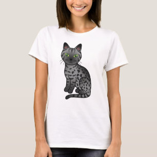 Camiseta Ilustração de Gato de Cartoon Mau Cute Egípcio Fum