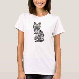 Camiseta Ilustração de Gato de Mau Egípcio de Prata