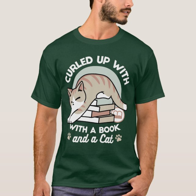 Camiseta Ilustração de Gato do Livro ao Longo - Enrolada e  (Frente)