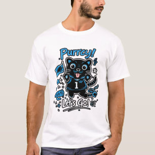 Camiseta Ilustração de Gato Fã de Futebol – Estilo Mascote