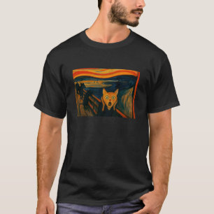 Camiseta Ilustração de Gato Inspirada na Arte Expressionist