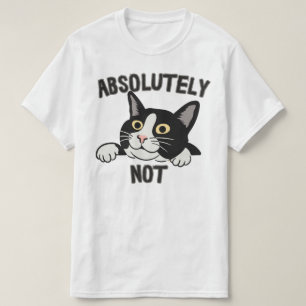Camiseta Ilustração de Gato Preto Absolutamente Não Engraça