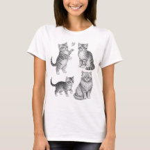 Ilustração de Gato Vintage Desenho de Gatinho Cott