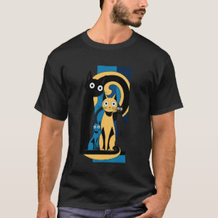 Camiseta Ilustração de Gatos Coloridos para Crianças e Aman