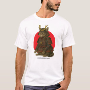 Camiseta Ilustração de Guerreiro de Gato Armado