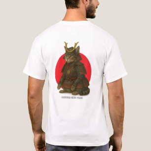 Camiseta Ilustração de Guerreiro de Gato Armado
