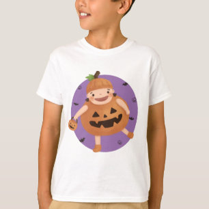 Camiseta Ilustração de Halloween: Menina de Abóbora