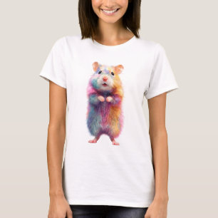 Camiseta Ilustração de Hamster Fofo com Gravata Borboleta A