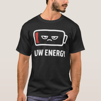 Camiseta Ilustração de Humor de Bateria Mínima com Baixa En