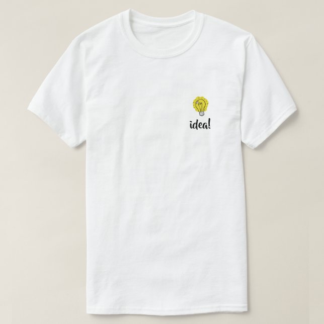 Camiseta Ilustração de Ideia de Lâmpada (Frente do Design)