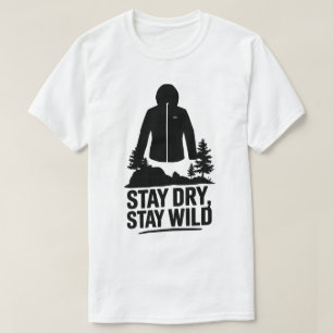 Camiseta Ilustração de Jaqueta de Chuva de Aventura Exterio