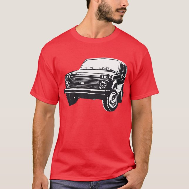 Camiseta Ilustração de Lada Niva (Frente)