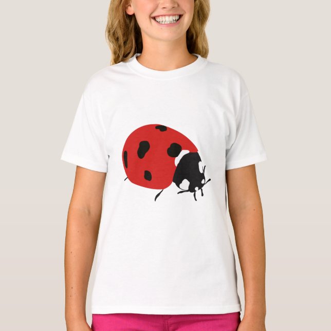 Camiseta Ilustração de Ladybug Vermelho Bonito (Frente)