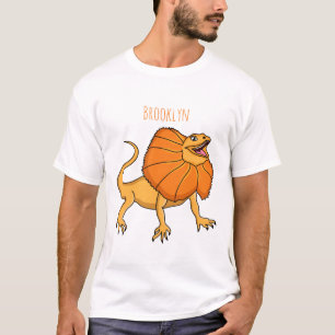 Camiseta Ilustração de lagarto de pescoço franjado laranja