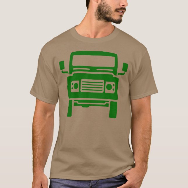 Camiseta Ilustração de Land Rover (verde) (Frente)