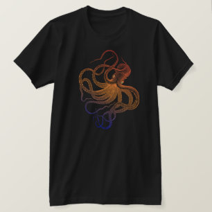 Camiseta Ilustração De Laranja E Octopus Vintage