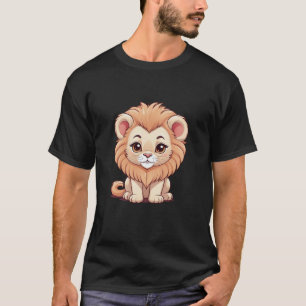 Camiseta Ilustração de Leão Fofo – Desenho de Leão Kawaii A