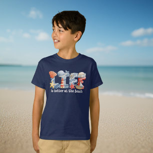 Camiseta Ilustração de Letra de Aquarela Náutica