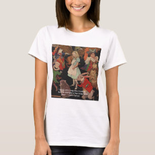 Camiseta Ilustração de Lewis Carroll e Citação de Mudança d