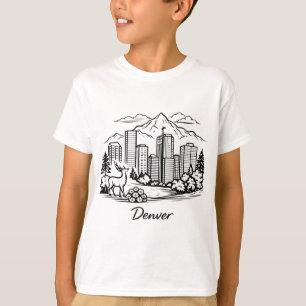 Camiseta Ilustração de linha preta de Denver