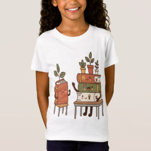 Camiseta Ilustração de Livro "Aluno Pai de Planta" Fofa