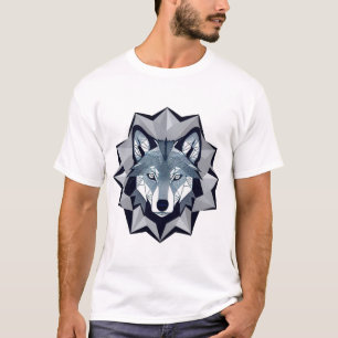 Camiseta Ilustração de Lobo Geométrico