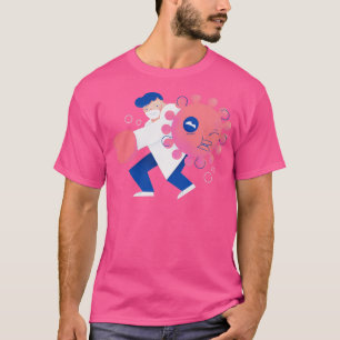 Camiseta Ilustração de Luta contra a Boxing do Coronavírus