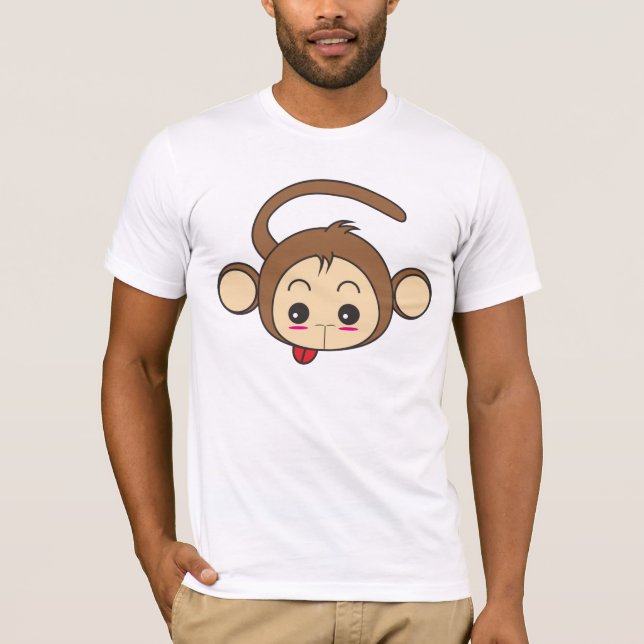Camiseta Ilustração de macaco Kawaii Cute (Frente)