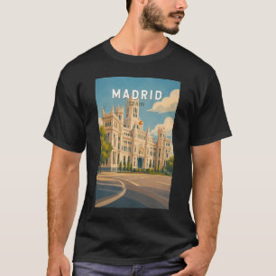 Camiseta Ilustração de Madrid Espanha Viagem Arte Vintage