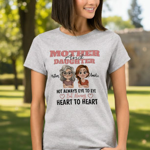 Camiseta Ilustração de Mãe e Filha Amor à Distância 