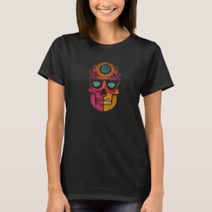 Camiseta Ilustração de Mão de Caveira Açucarada Desenhada S