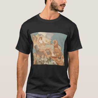 Camiseta Ilustração de Mar Aberto de Navio de Queima Velho 