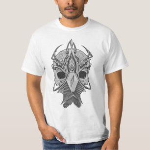 Camiseta Ilustração de Máscara de Guerreiro Etéreo Sombrio