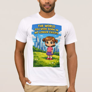 Camiseta Ilustração de Menina de Desenho Animado Perdendo a